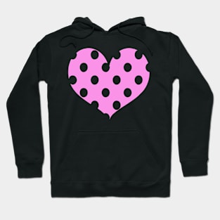 POLKADOT HEART DESIGN - PLAIN COLOR BABY PINK Hoodie